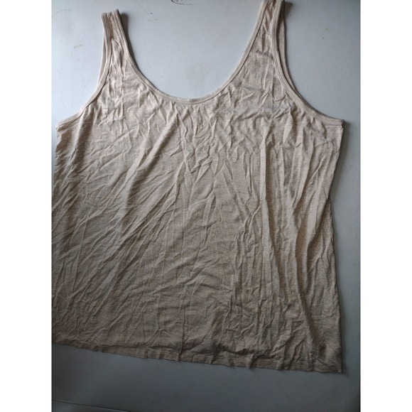 Lane Bryant Tops - Lane Bryant Women 26/28 Champagne Gold Metallic Shimmer Scoop Neck Tank Top NEW